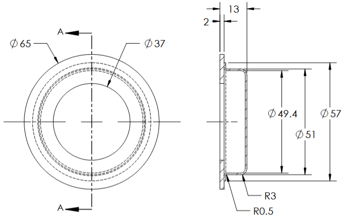 Linnea - Flush Pulls - RPR-65 Flush Pull