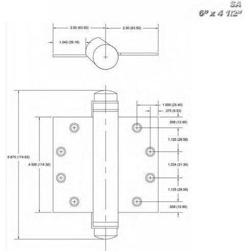 PBB SA81 Single Acting Spring Hinge Prime finish