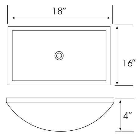 Lenova Sinks - Above Counter - SAC-07 Stone Bathroom Sink - 18″ x 16″ x 4″