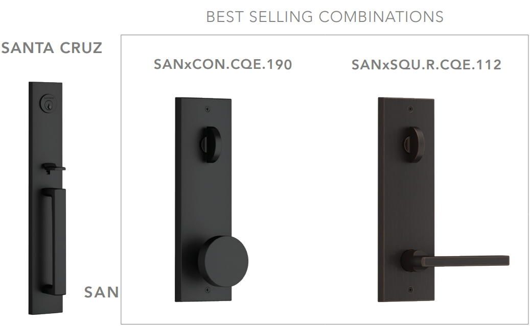 Baldwin - Reserve Collection - Egress Handlesets - Santa Cruz Full Escutcheon Tubular Entry Handleset with Interior Lever (Full Dummy)