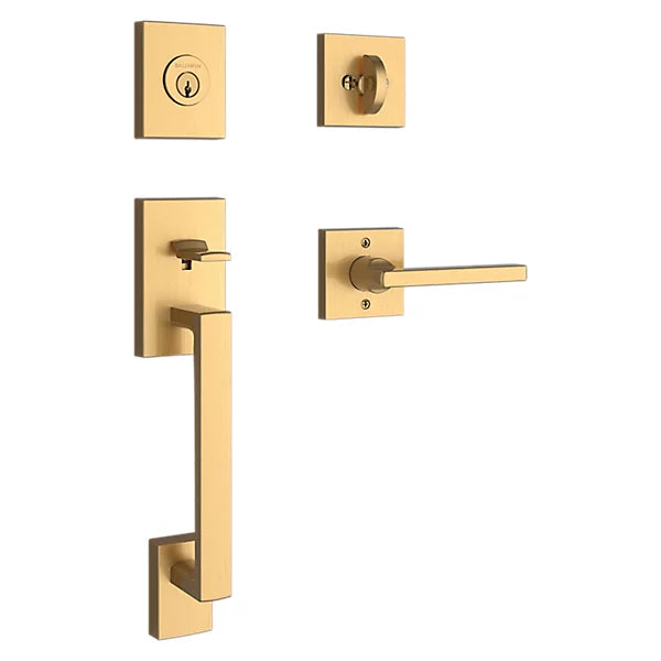 Baldwin - Reserve Collection - Tubular Entry Handlesets - La Jolla Sectional Handleset w/ Square Lever & Rose