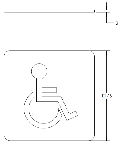 Linnea - Door Accessories - SGN-76S4 Square Handicap Door Sign
