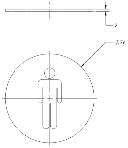 Linnea - Door Accessories - SGN-76R1 Round Men Door Sign