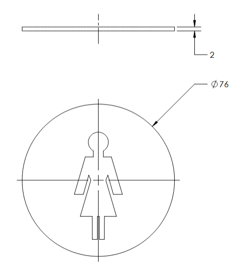 Linnea - Door Accessories - SGN-76R2 Round Women Door Sign