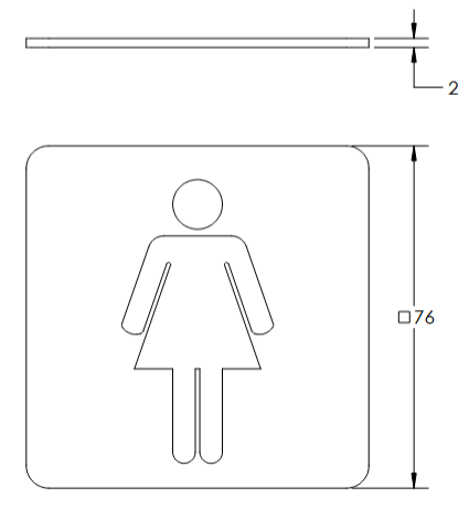 Linnea - Door Accessories - SGN-76S2 Square Women Door Sign
