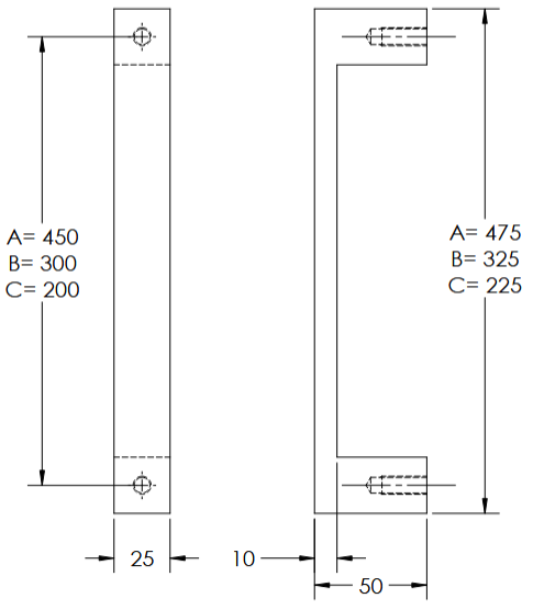 Linnea - Shower Door Pulls - SH925 (Single)