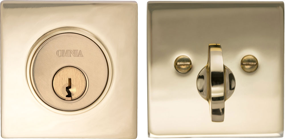 Omnia SQRBD Solid Brass Auxiliary Deadbolt Kit