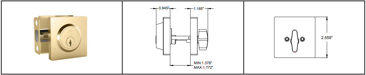 Mega Handles - Door Accessories - Square Deadbolt