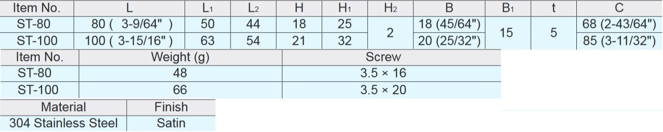 Sugatsune ST-80/100 Stainless Steel Hatch Pull