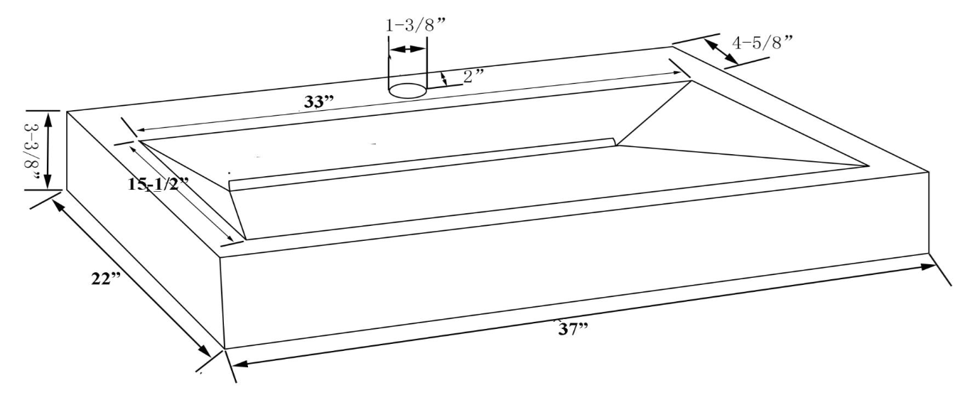 Lenova Sinks - Above Counter - ST-37-WM Stone Hidden Drain Bathroom Sink - 37"