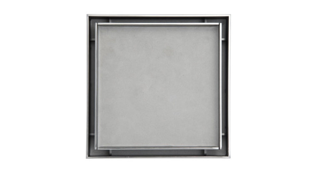 Infinity Drain - 4" x 4" Square Center Drain - TD 4 Tile Series Drain (Complete Kit)