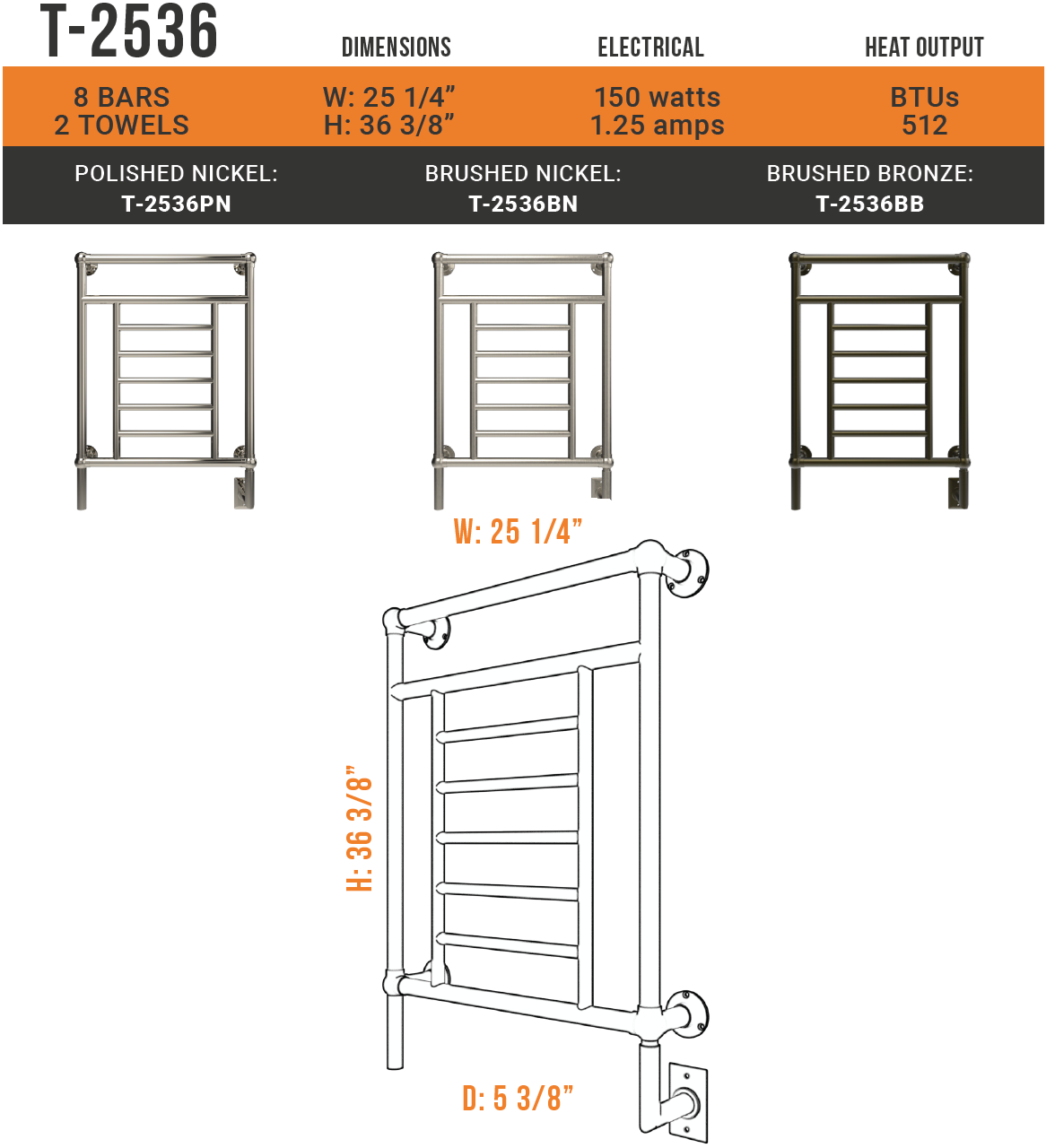 Amba - Traditional Collection - Model T-2536 Towel Warmer