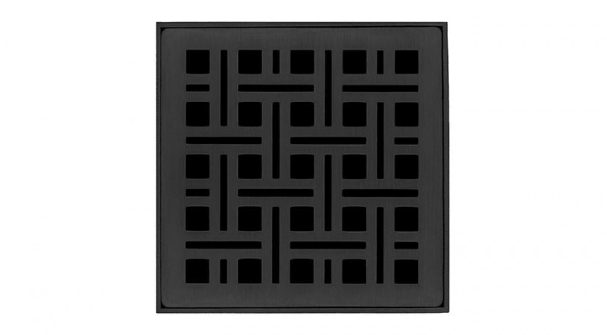 Infinity Drain - 4" x 4" Square Center Drain - VD 4 Weave Series Drain (Complete Kit)