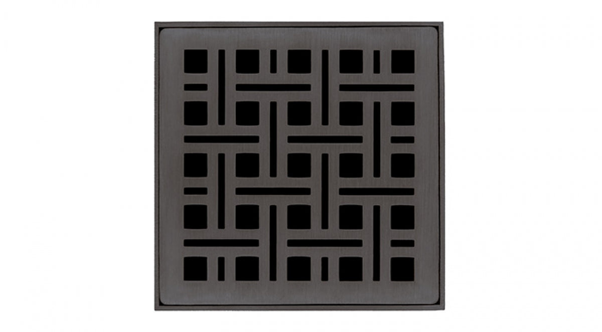Infinity Drain - 4" x 4" Square Center Drain - VD 4 Weave Series Drain (Complete Kit)