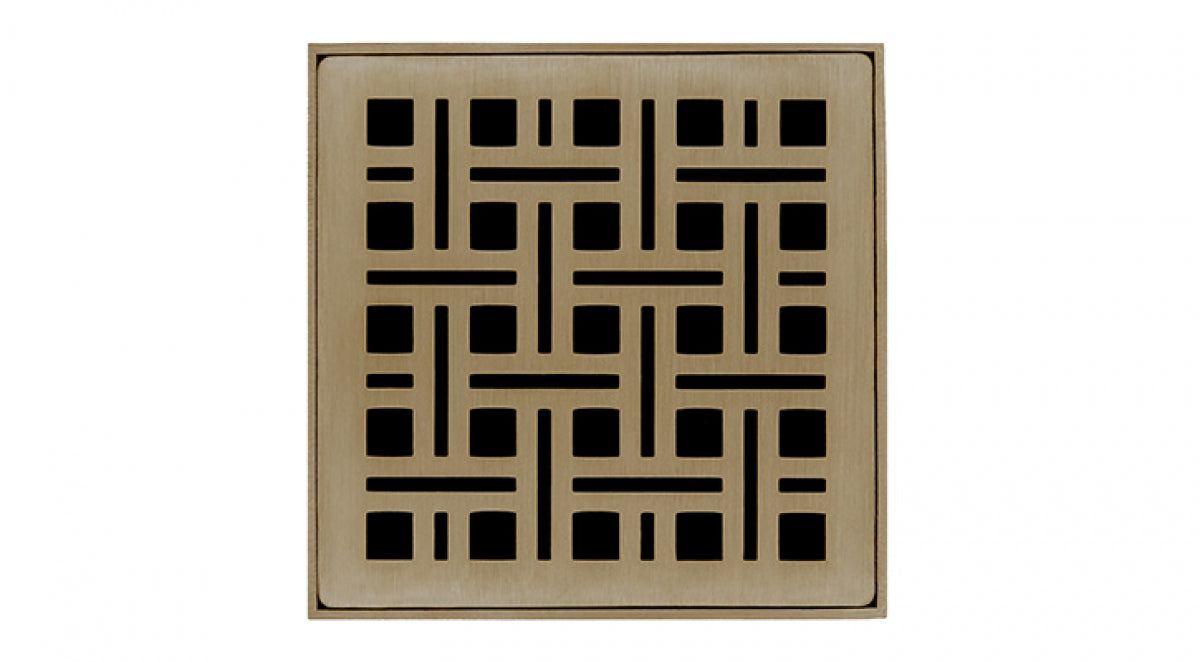 Infinity Drain - 4" x 4" Square Center Drain - VD 4 Weave Series Drain (Complete Kit)