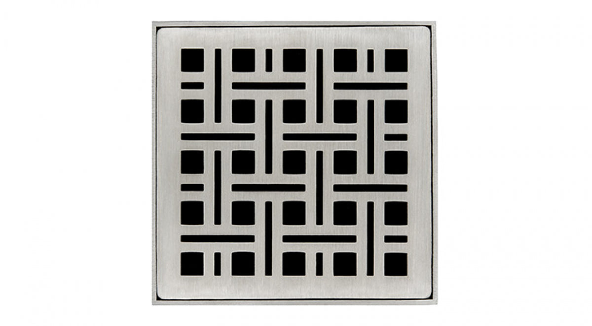 Infinity Drain - 4" x 4" Square Center Drain - VD 4 Weave Series Drain (Complete Kit)