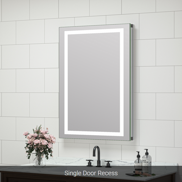 Sofia Medicine Cabinets - Valentina Collection - LED Framed/Frameless Single Door Medicine Cabinet (30" Height)