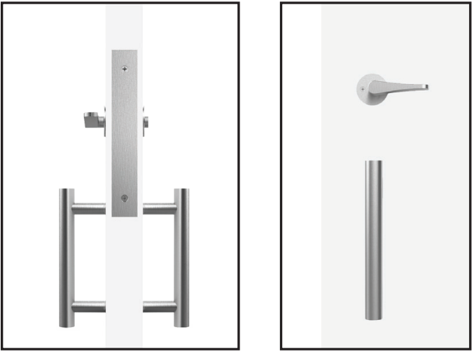 Accurate - Vertical Rod Sets - 9500VR ADA Trim (Privacy w/ Indicator ER)
