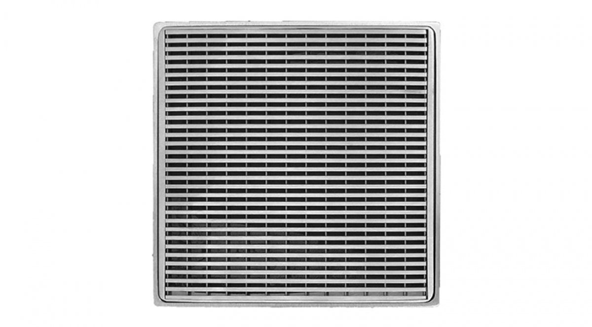 Infinity Drain - 4" x 4" Square Center Drain - WD 4 Wedge Wire Series Drain (Complete Kit)
