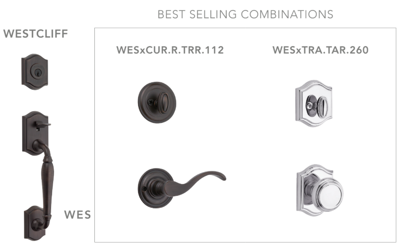 Baldwin - Reserve Collection - Sectional Handlesets - Westcliff Tubular Entry Handleset with Interior Knob (Full Dummy)