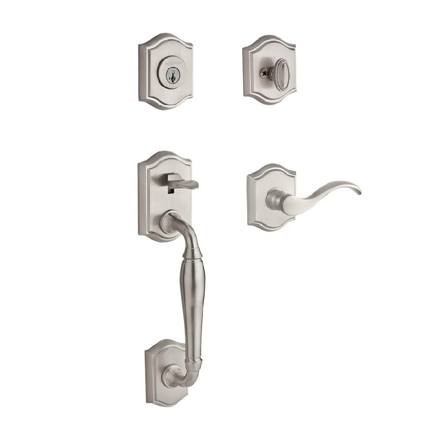 Baldwin - Reserve Collection - Tubular Entry Handlesets - Westcliff Sectional Handleset w/ Curve Lever & Rose
