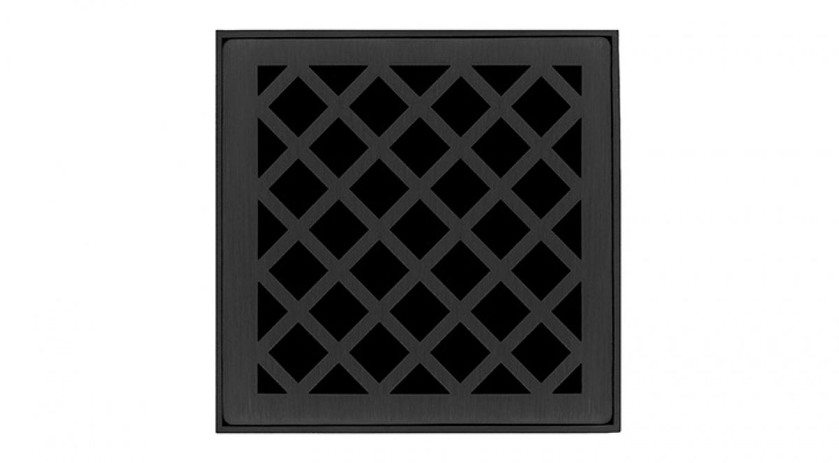 Infinity Drain - 4" x 4" Square Center Drain - XD 4 Criss Cross Series Drain (Complete Kit)