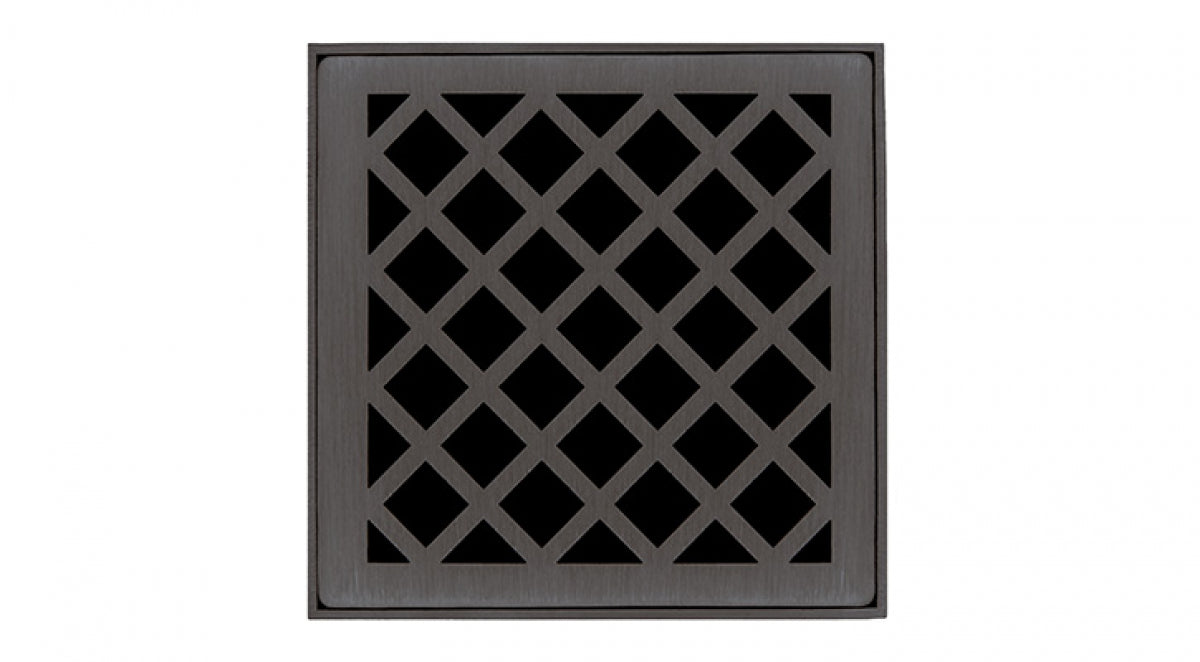 Infinity Drain - 4" x 4" Square Center Drain - XD 4 Criss Cross Series Drain (Complete Kit)