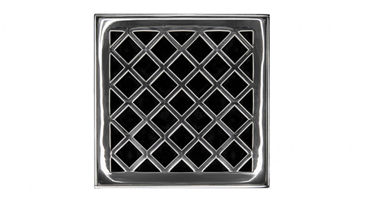Infinity Drain - 4" x 4" Square Center Drain - XD 4 Criss Cross Series Drain (Complete Kit)
