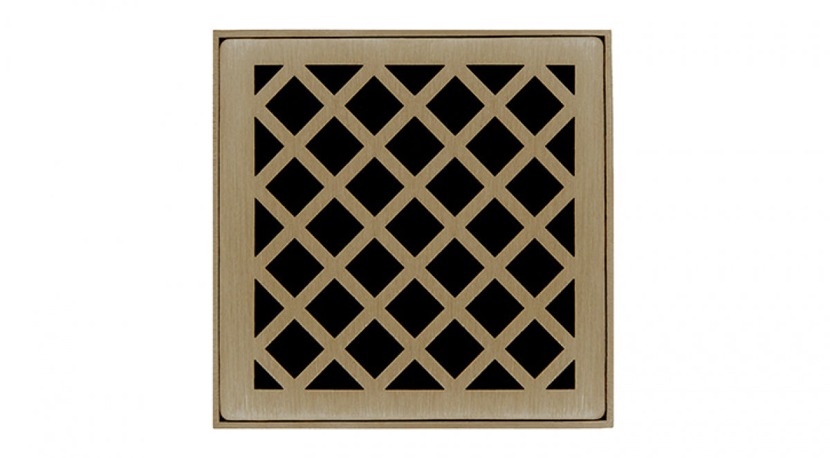 Infinity Drain - 4" x 4" Square Center Drain - XD 4 Criss Cross Series Drain (Complete Kit)