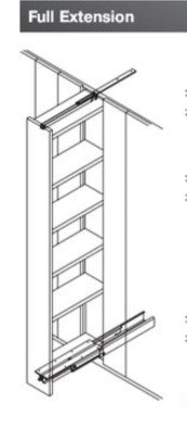 Hafele Pullout Pantry Top/Bottom Mounted Cabinet Slide, Full Extension, 275 lbs Weight Capacity