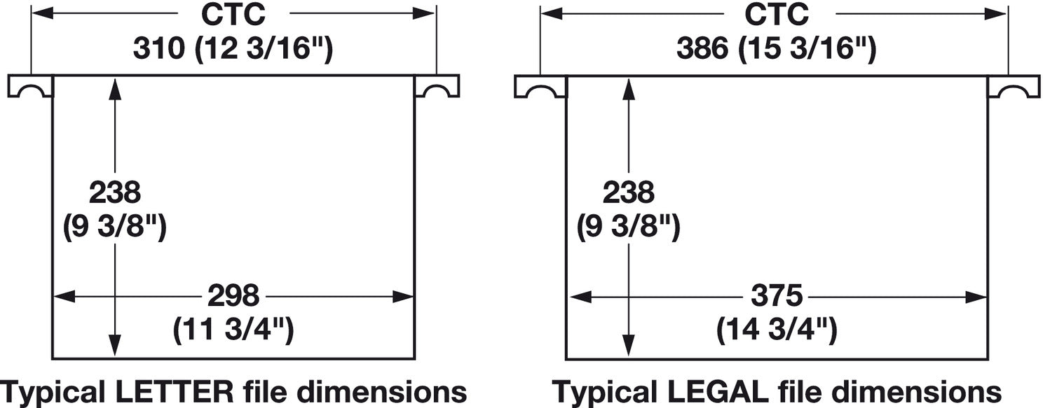 Hafele File Frame Kit for Wood or Metal Drawers