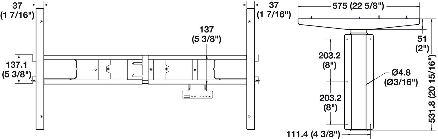 Hafele Double Adjustable Column, AdjusTableSystem
