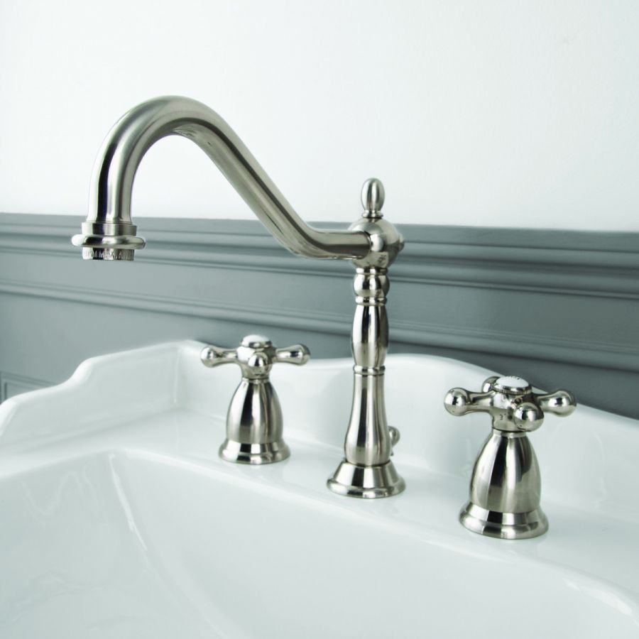 Maidstone Ashford Widespread Bathroom Sink Faucet - Metal Cross Handles