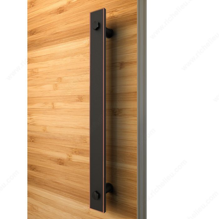 Flat Bar Door Handle with Round Disc Pull