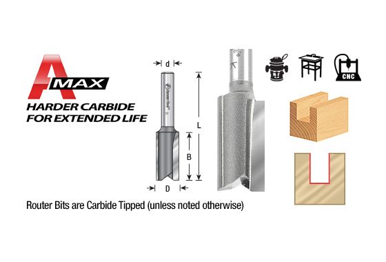 Amana Tool 45211 Carbide Tipped Straight Plunge Cut