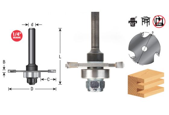 Amana Tool 53410 Slotting Cutter Assembly 3 Wing