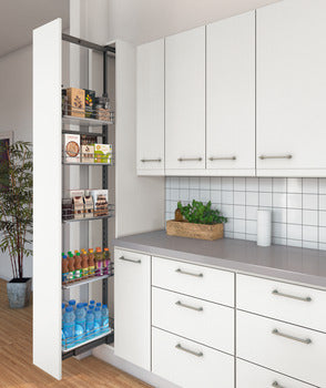 Hafele Pullout Pantry Full extension with soft closing mechanism