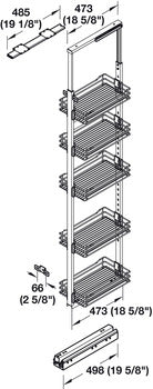 Hafele Pullout Pantry Full extension with soft closing mechanism