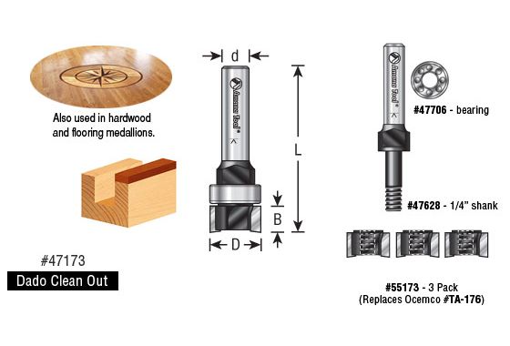 Amana Tool 47174 Carbide Tipped Template Cutter Assembly