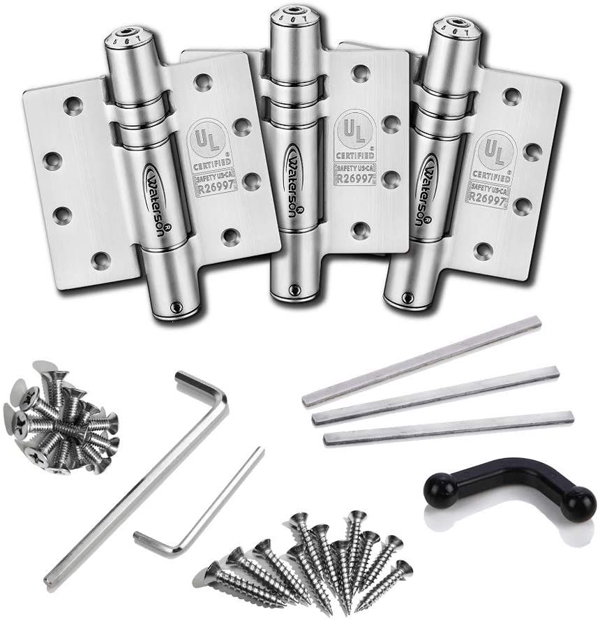 Waterson Heavy Duty Commercial Fully Adjustable Self-Closing Door Hinge 3-Pack 4.5" x 4.5" – K51M-450 (SA,SA,SA1)