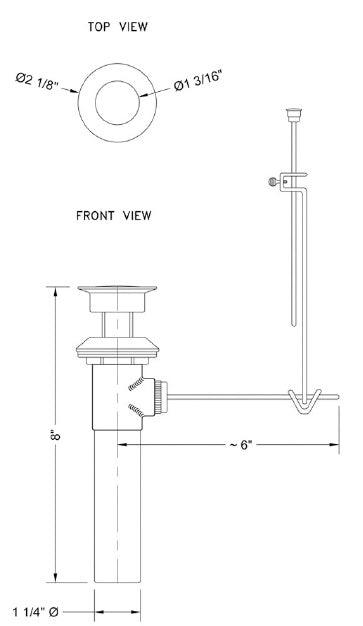 Jaclo 8877 Contempo Single Hole Faucet with Standard Pop-Up Drain