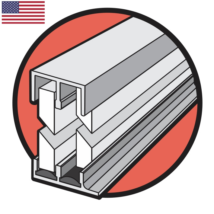 Epco Sliding Door Track Assembly No.1 For 1/4" Doors