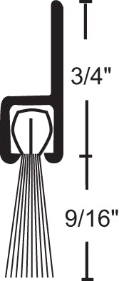 NGP Anodized Aluminum Nylon Brush Seal or Sweep