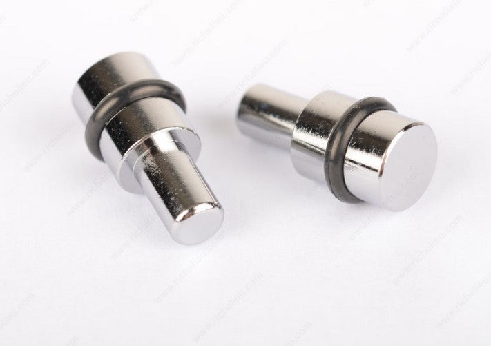 Glass Shelf Pin with Black Rubber Ring Chrome Plated 100 Pieces/Pack