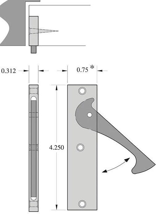 Gruppo Romi Edge Pull 3/4"x4"