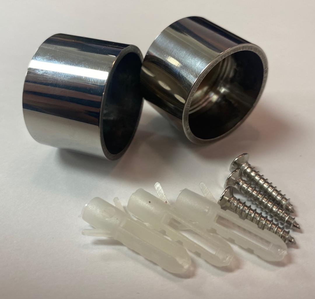 Closet Rod Support Concealed screw Polished Stainless/Pair