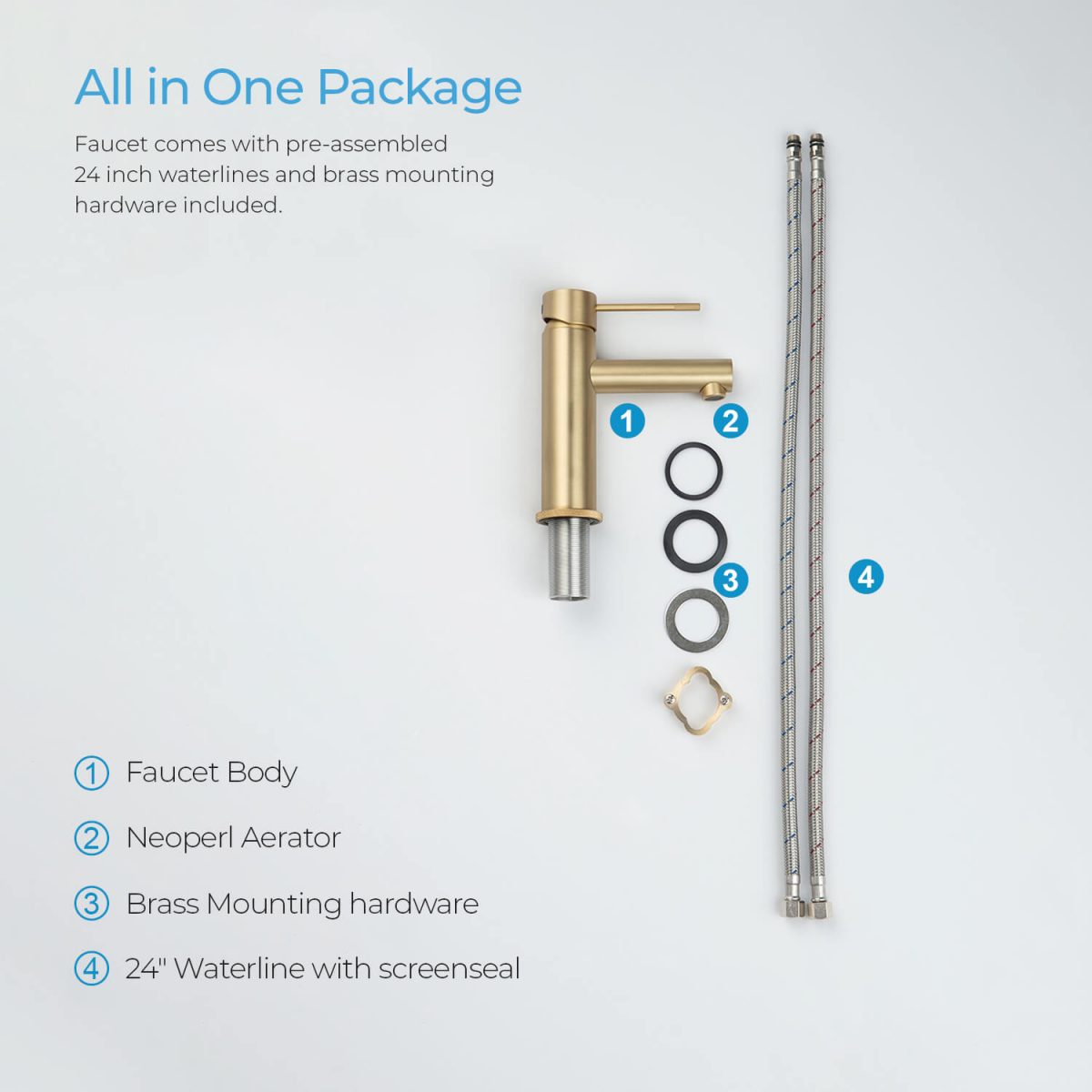 KIBI Circular X Brass Single Handle Bathroom Vanity Faucet