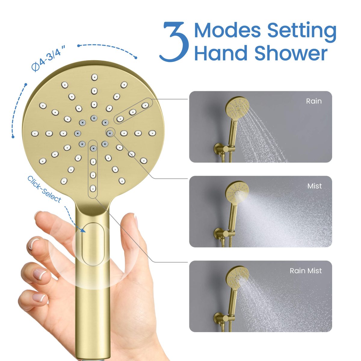 Kibi Circular Pressure Balanced 3-Function Shower System with Rough-In Valve