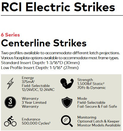 Rutherford Controls RCIS6514-32D Electric Strike for 3/4" Latch