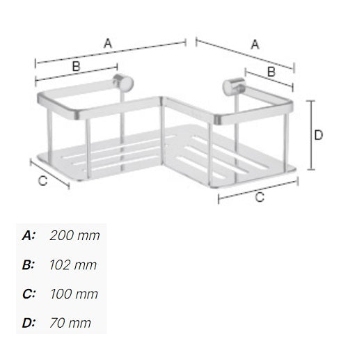 Smedbo - SIDELINE Corner Shower Basket, DK3025